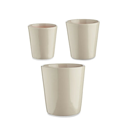 Ibergarden CONICO-7044 Grey Clay Conical Pot Set Ø 14 cm Ø 22 cm Ø 17 cm 3 Pieces