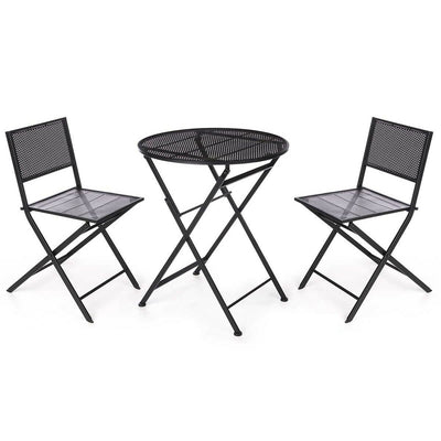 Table set with 2 chairs Ibergarden Black 96 x 60 x 22,5 cm