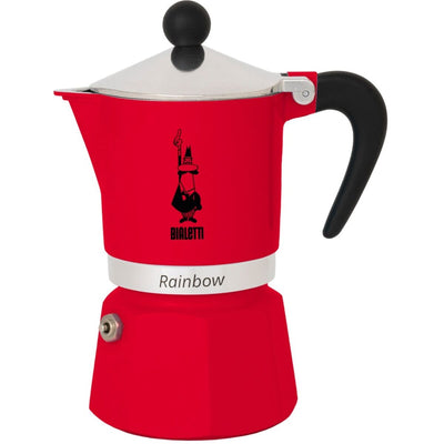 Bialetti Rainbow Red Aluminum Italian Coffee Maker 60 ml
