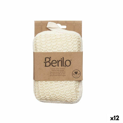 Body Sponge Berilo White Beige 11 x 16,5 x 3 cm (12 Units)