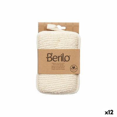 Body Sponge Berilo White Beige 11 x 16,5 x 2 cm (12 Units)